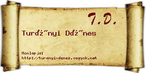 Turányi Dénes névjegykártya